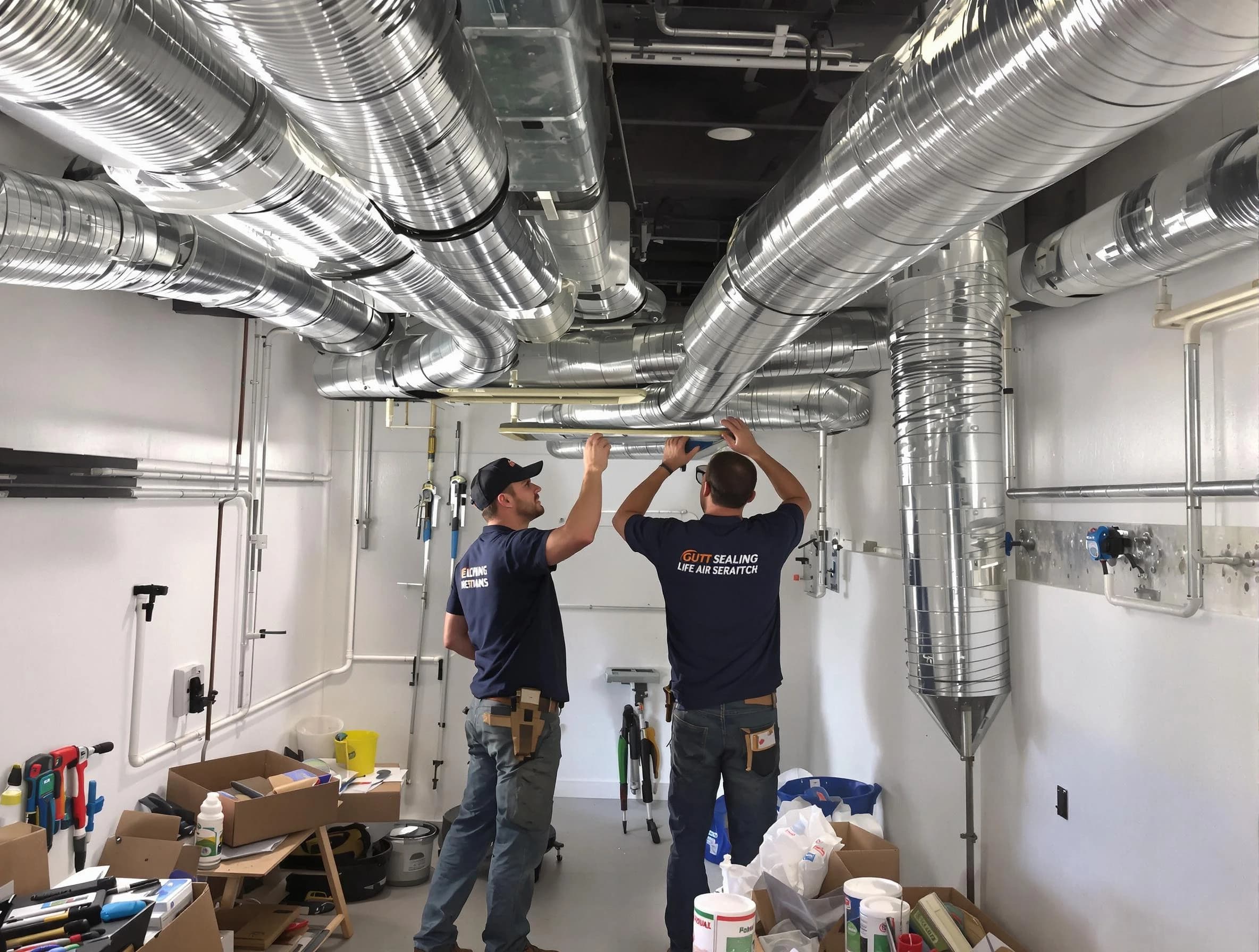 Lewisburg Air Duct Cleaning technician applying professional duct sealing solutions in Lewisburg