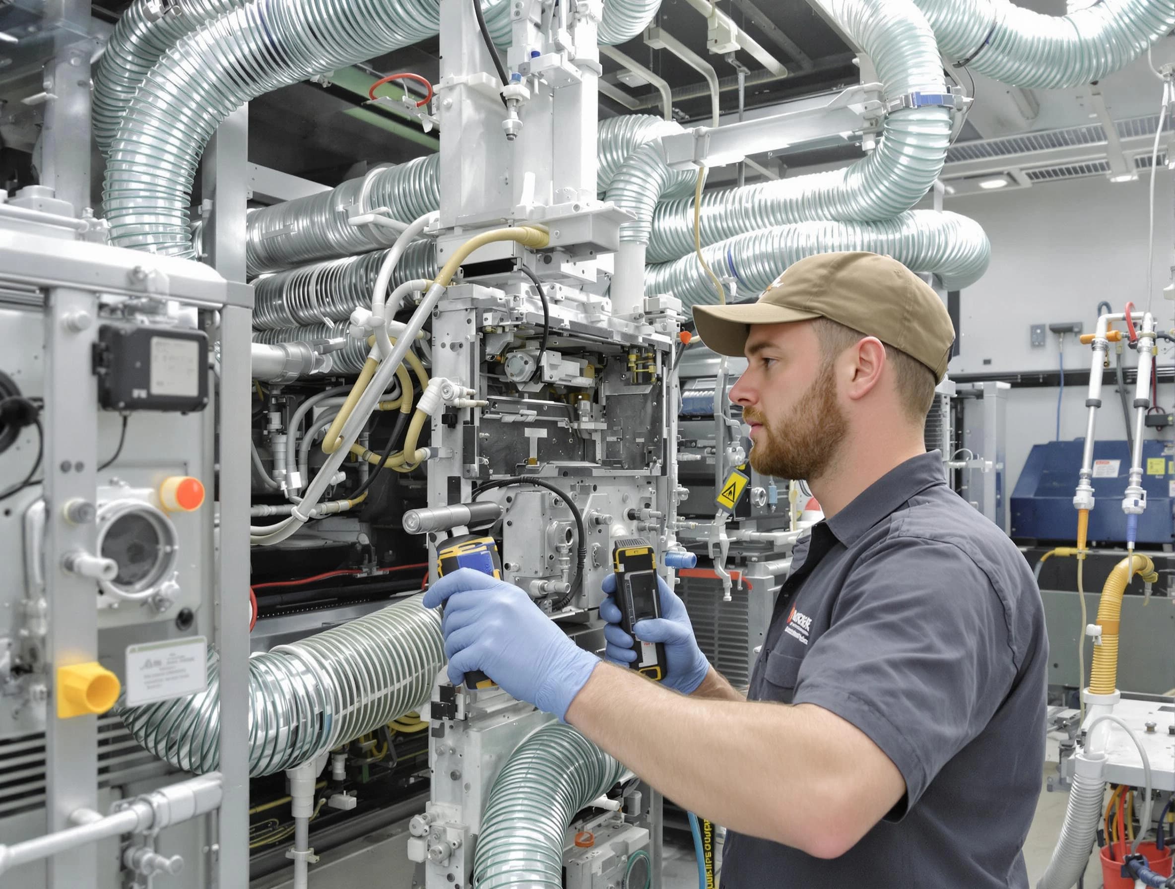 Lewisburg Air Duct Cleaning technician performing precision commercial coil cleaning at a business facility in Lewisburg
