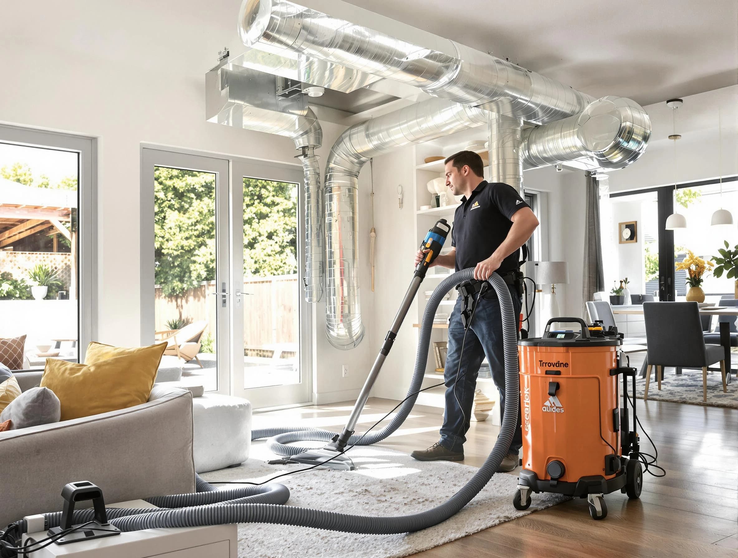 Lewisburg Air Duct Cleaning specialist performing thorough residential duct cleaning using advanced equipment in Lewisburg