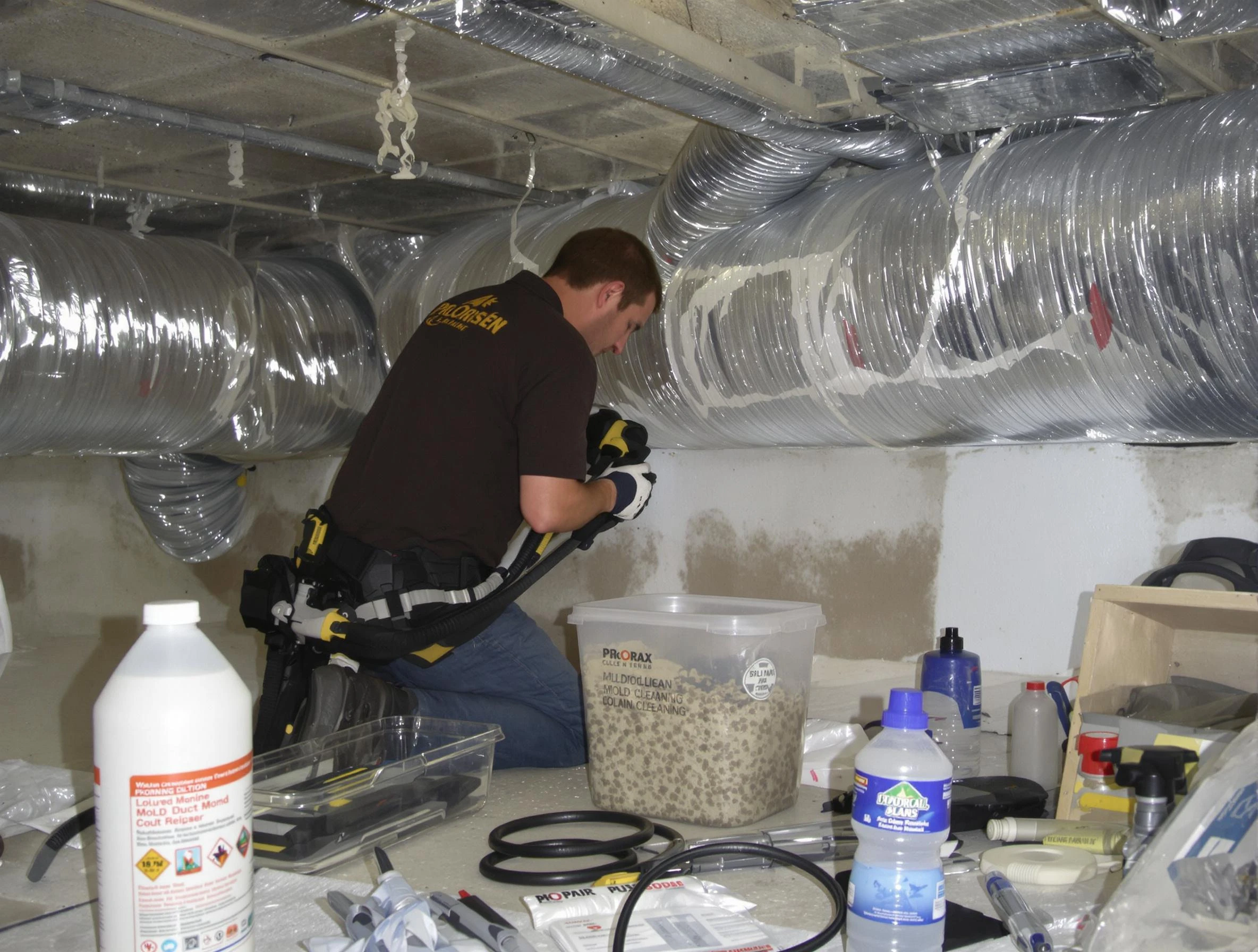 Lewisburg Air Duct Cleaning specialist performing professional mold removal from air ducts in Lewisburg