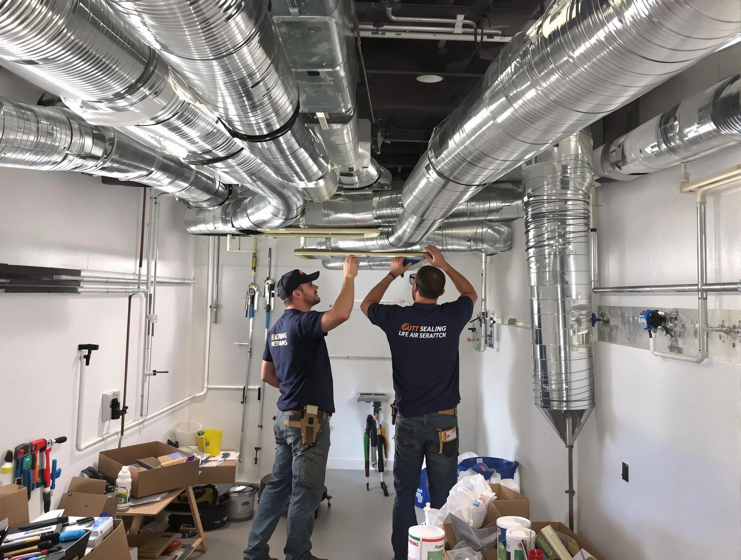 Lewisburg Air Duct Cleaning technician applying professional duct sealing solutions in Lewisburg