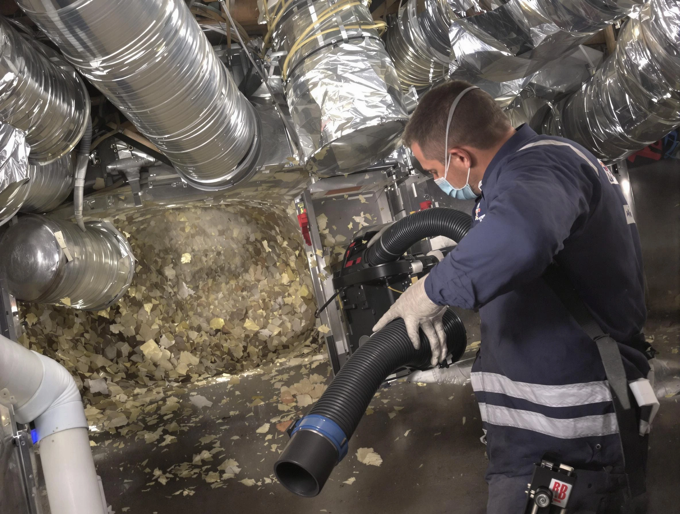 Lewisburg Air Duct Cleaning specialist operating negative pressure cleaning equipment for thorough duct maintenance in Lewisburg